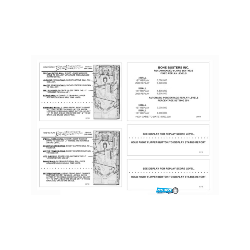 Set de cartes d'instructions et score Bonebusters