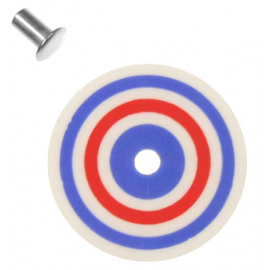 Plastique de cible fixe Gottlieb Bullseye rouge bleu