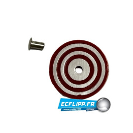 Plastique de cible fixe Bullseye blanc sur fond rouge