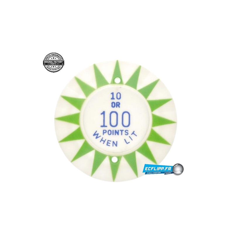 Pop bumper cap '10 or 100 Points W/Lit' G/B