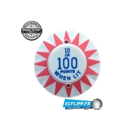 Pop bumper cap '10 or 100 Points W/Lit' R/B