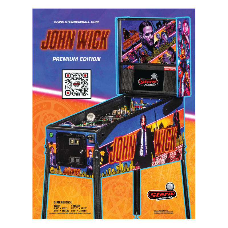 Rubber set for JOHN WICK PREMIUM / LIMITED EDITION STERN Pinball