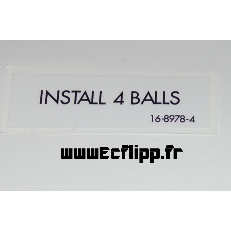 Autocollant INSTALL 4 BALLS