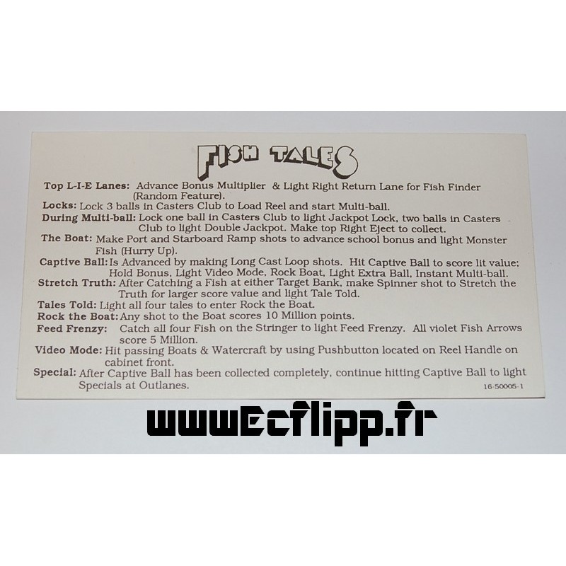 Carte instruction Fish Tales