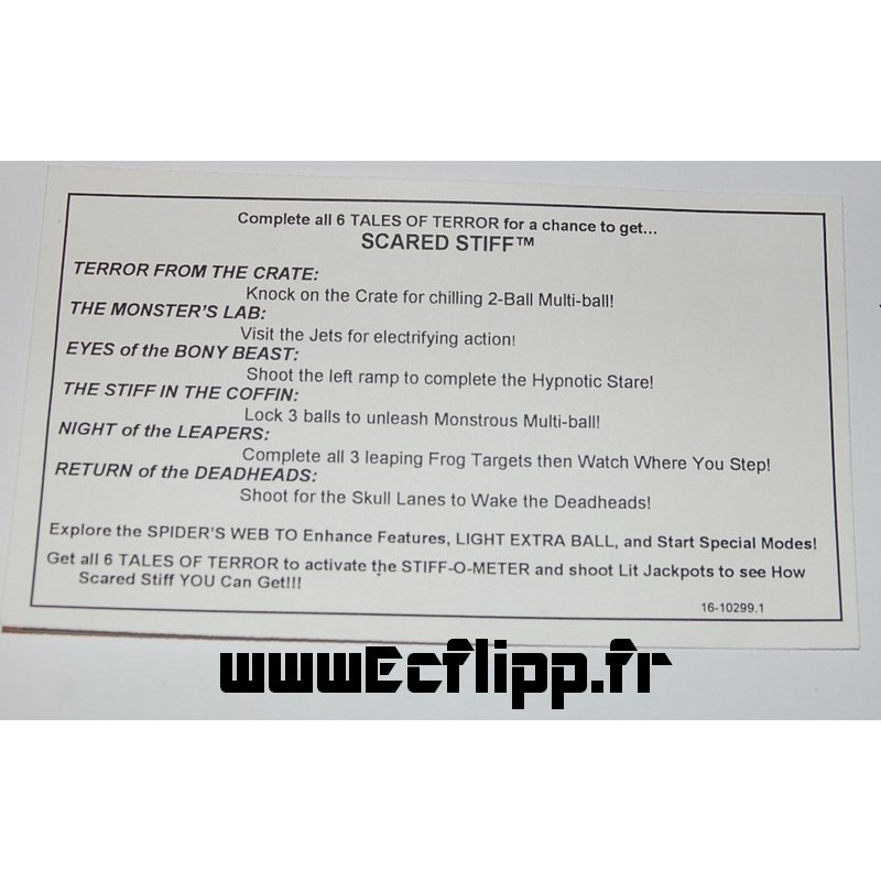 Carte instruction Scared Stiff