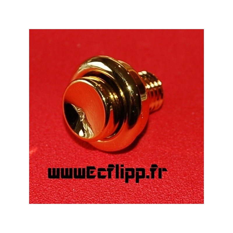Bouton flipper 39 mm doré métalique