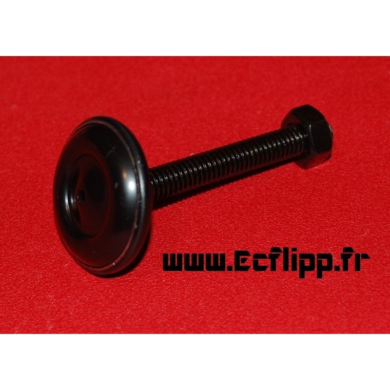 Vérin de pied 3" noir avec écrou