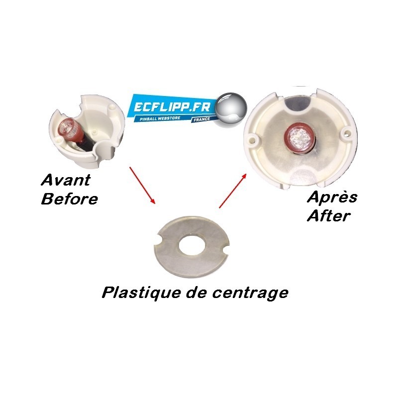 Plastique de centrage lampe bumper