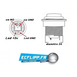 Bouton d'arcade 24mm vert illuminated