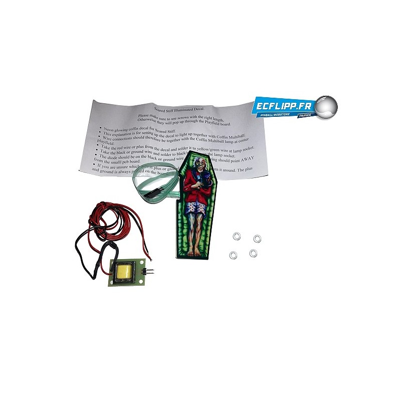 Scared Stiff Illuminated coffin decal