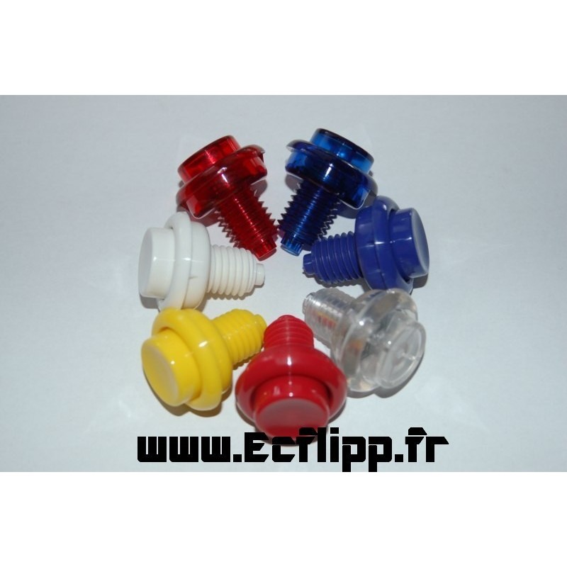 Bouton rouge translucide 39 mm