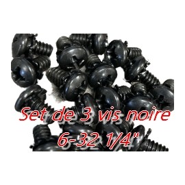 3x Black screw 6-32x1/4" ref4006-01017-04B