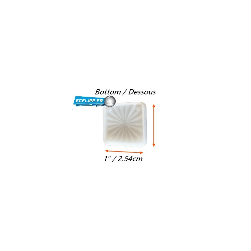 Insert 1" square white opaque starburst