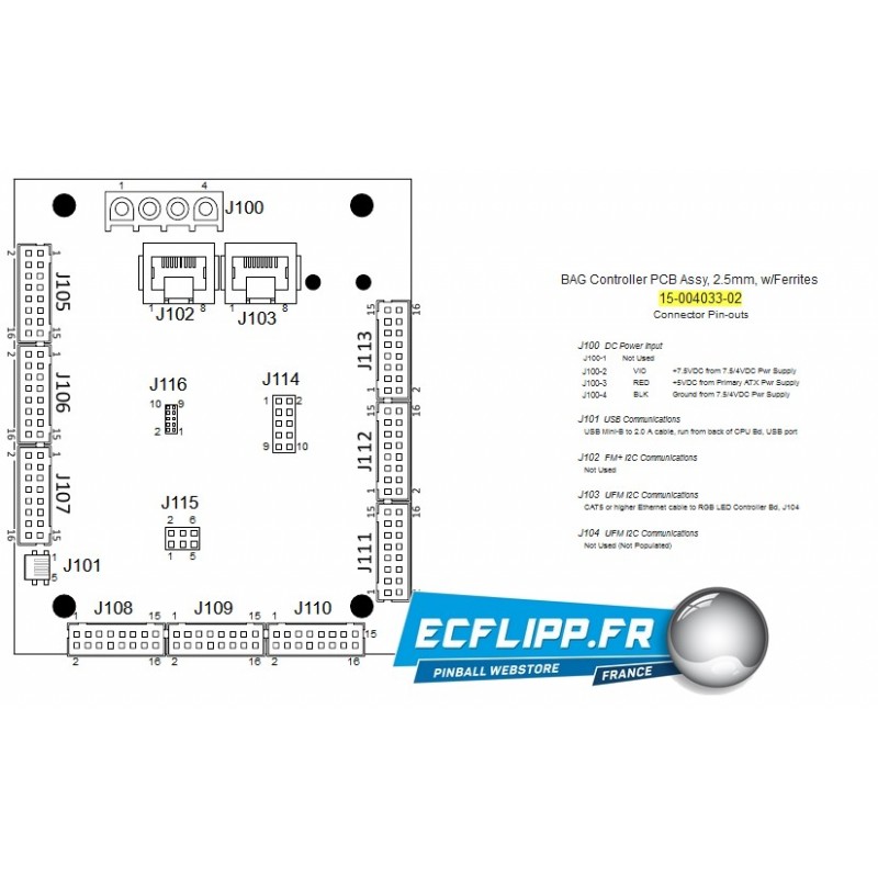JJP carte bus  Accelerometer & GI Controller PCB ref 15-004033-02