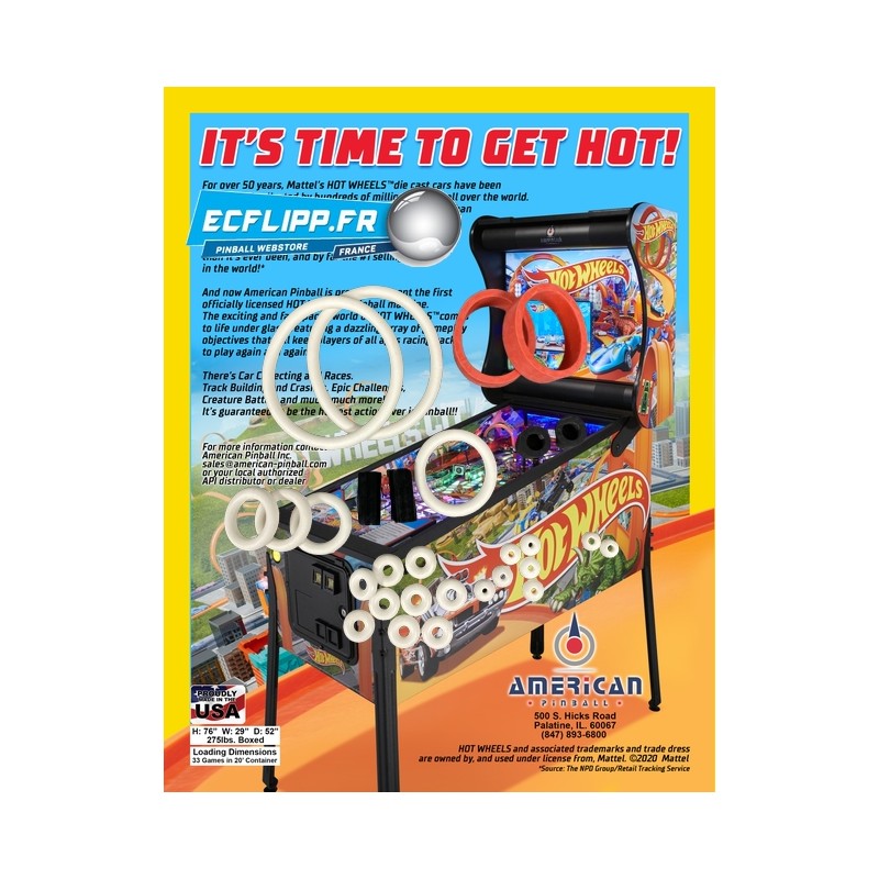 Kit caoutchoucs Hot wheels American Pinball