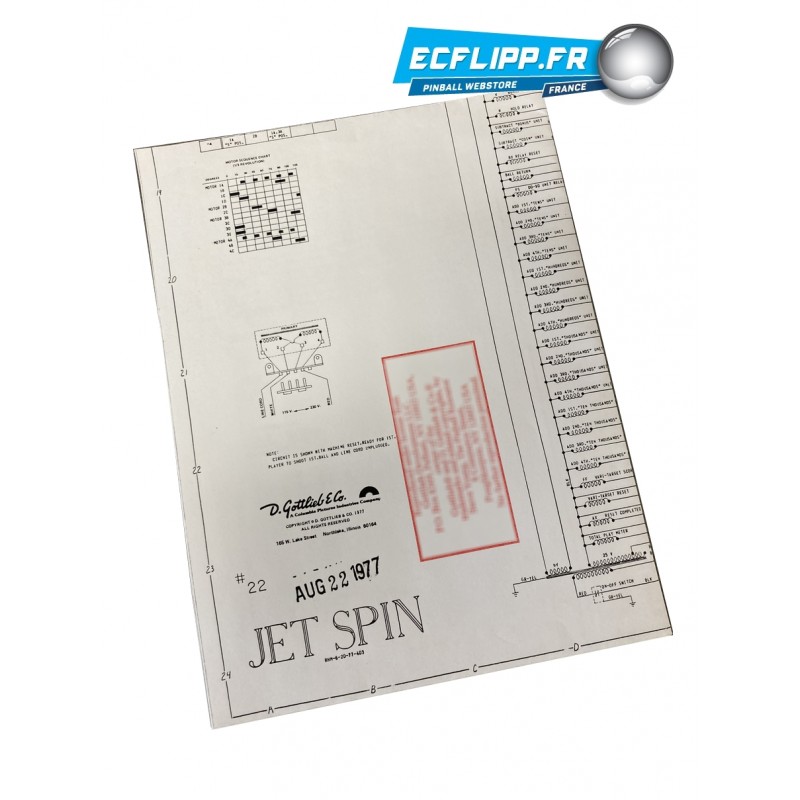Schematic Jet Spin Gottlieb 1976